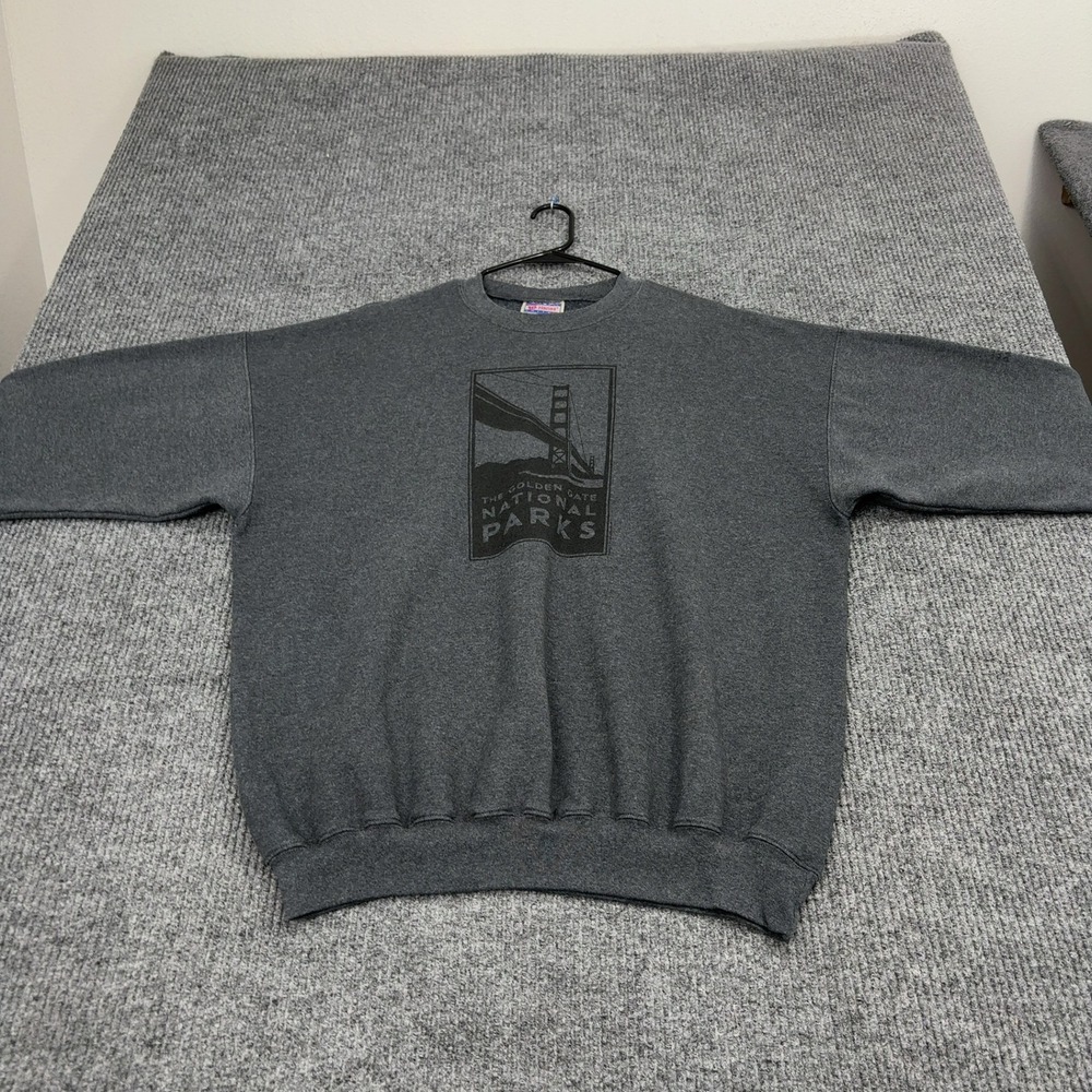 Golden Gate National Parks Hanes Sweatshirt Mens XL Gray Cotton Crewneck Gorp